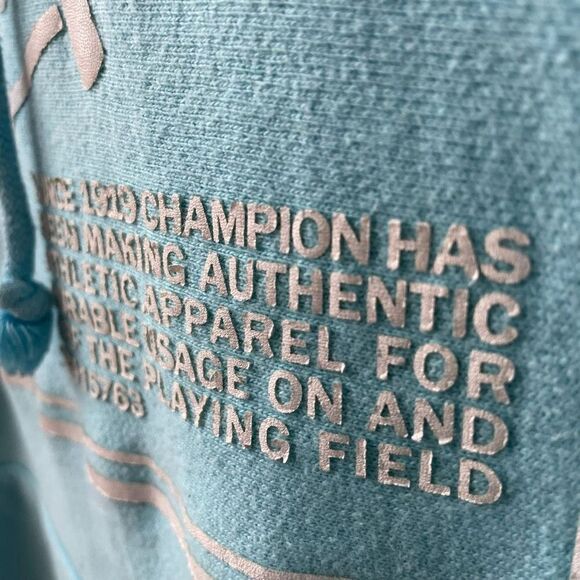 Champion Light Blue Pullover Hoodie Sweatshirt S - Picture 4 of 7